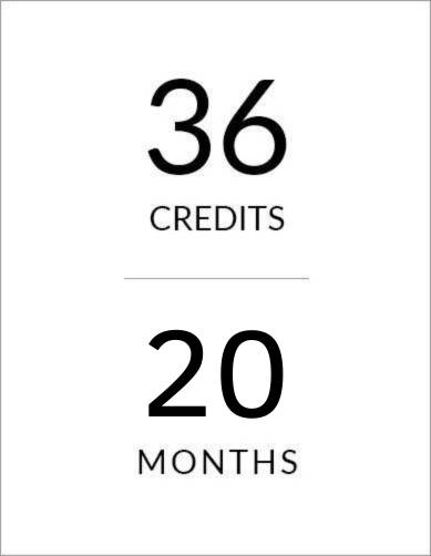 20-month program, 36 credit hours